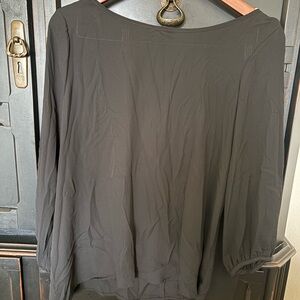 Lovely Day Black Relaxed Blouse with Boat Neckline